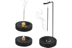 RAIRSKY Porta Incenso, Porta Incenso per Bastoncini in Legno con Bobina Cono, Stile Moderno Supporto per Bastoncini di Incenso per la Meditazione Yoga, Camera da Letto, Decorazione Dell'ufficio Domestico