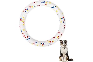 JODSEN Dog Toys Ring,Dog Flying Ring Toys,Outdoor Fitness Floating Flying Dog Toys,Rubber Dog Chew Toys Ring,Dog Interactive Training Ring for Medium and Large Dogs (Red)