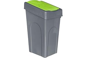 FINE STAR Plastic 50L Litre Kitchen Home Recycle Recycling Bin Office Rubbish Trash Waste Dustbin With Lid (Green)