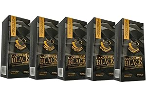 5 boîtes eGano Premium Quality Ganoderma Black Coffee - Café instantané avec extrait de Ganoderma Lucidum (30 sachets x 3,5 g / boîte)