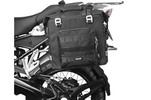 Rhinowalk Borse da sella per moto, impermeabili, a sgancio rapido, 25 l, adatte per la maggior parte dei portabiciclette sportive e avventure (nero, confezione da 1), MTR2050-1