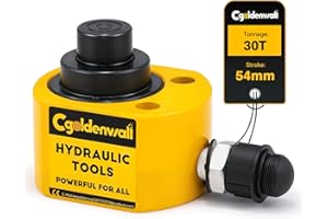 CGOLDENWALL 30T Martinetto Idraulico, Corsa 54mm, Auto-Altezza 63mm, Area Effettiva 31.1cm², per Ponti/Edifici/Ingegneria Meccanica (DFPY-30T)
