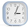 ABOUT SPACE Alarm clock - Analog Lightweight Clock for Heavy Sleepers - Battery Powered Table Clock for Study Table Home Office Students Bedroom - Blue Plastic- L12.5xB4.3xH13cm (Battery not Included)