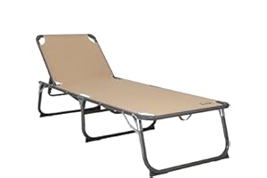 Homecall - Tumbona XXL de aluminio con tres patas para playa, Beige