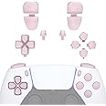 eXtremeRate Replacement D-pad R1 L1 R2 L2 Triggers Share Options Face Buttons for DualSense 5 PS5 Controller, Sakura Pink Full Set Buttons Repair Kits with Tool for PlayStation 5 Controller