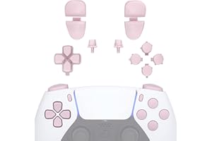eXtremeRate Ersatz Tasten Set für ps5 Controller BDM-030/040/050, DIY-Ersatzknöpfe D-Pad Trigger Buttons Option/Share Knopf Aktionstasten Ersatzteil Zubehör für ps5 Controller–Pink