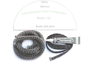 Glasmanufaktur u. Bauelementevertrieb Riegelmann Kaminglas Sichtscheibe 5 mm passend für Bullerjan 00/01 mit Dichtungsset 2