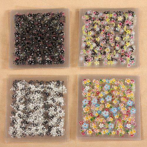 40 sheets 3D Mix Painted Nail Art Sticker Tip Decal Decorations + 10 free