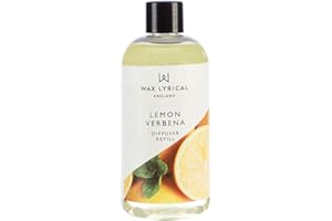 Wax Lyrical Lemon Verbena Reed Diffuser Refill - 200ml | Zesty Lemon Verbena Fragrance | Made in England