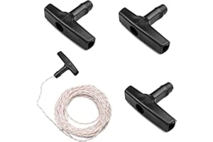 WakiHong 1Stk 15M 3mm Rasenmäher Griff Starter Kettensäge Starter Griff mit 4 STK Recoil Startseil Rasenmäher Seil für Rasenmäher Kettensäge Trimmer Edger Bürste Schneider Kantenschneider Motorteile