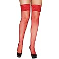 Simply Joshimo Womens Fishnet Stockings for Women Small Net & Large Fencenet Elasticated Floral Lace (No Silicone)