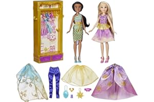 Hasbro Disney Princess, Vita da Principessa, Guardaroba all'ultima Moda, Jasmine e Rapunzel, Giocattolo per Bambine e Bambini dai 3 Anni in su, Armadio per Bambole con Vestiti