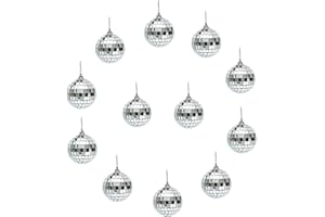 ALIANGTING 12Pcs Disco Ball 2Inch Silver Mini Disco Ball Mirror Ball for Disco Party Christmas Home Decoration