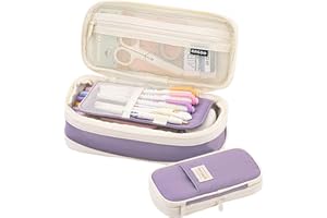 EHOPE Piórnik o dużej pojemności, do biura, na uczelnię, do szkoły, torba do przechowywania, organizer, dla uczennicy, dziewczyny, dorosłych, nastolatków, 1-fioletowy, Nowoczesny