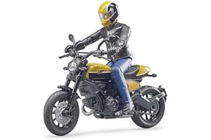 ‎BRUDER bruder 63053 - Scrambler Ducati Full Throttle, Motorrad und Fahrer - 1:16 Motorrad, Spielzeugfigur, Motocross