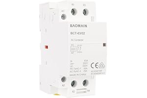 BAOMAIN AC contactor, 2-pole NC, 63 A, 220 V/240 V, Coil voltage, 35 mm DIN rail mounting, VDE Approved, BCT-63/02_2NC