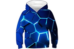 Kids4ever Unisex Bambino Felpe con Cappuccio Stampa 3D Pullover Divertente Sportivo Felpa con Cappuccio Maglioni Felpe Top con Tasche 6-16 Anni