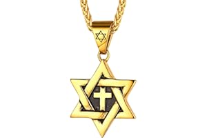 FaithHeart Star of David Hexagram Pendant Jewish Necklace for Men Women Sterling Silver/Stainless Steel Magen David Jewellery with sturdy Chain