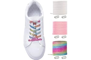 MLLTECH Lacets Élastiques pour Adulte Enfant - Élastiques Lacets Sans Nœuds - No Tie Lacets en Silicone/ Lacets Sans Laçage - Élastiques Lacets avec Fermeture en Métal Lacets pour Toutes les Chaussures