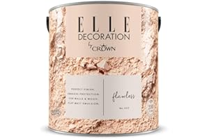 Crown ELLE DECORATION Flawless No. 527, 2,5 L, extra-matte Premium Wandfarbe für Innen, für Wände und Holz, hohe Deckkraft, Innenfarbe,gedämpfter cremefarbener Leinenton