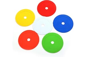 Teogneot 6 Pcs Markierungsscheiben Spot rutschfeste Gummi-Agility- Flache Feldkegel Bodenpunkte