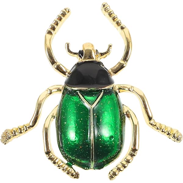 Broche Insecte Scarabée égyptien - Acier Argenté - Bijou Fantaisie