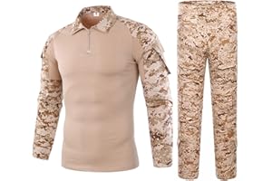 Uugood Combat Shirt Pant Tactical Anzüge Armee Militär T-Shirt Paintball Ausrüstung Taktische Kleidung Bundeswehr Langarm Multicam Uniform für Airsoft Paintball Jagd