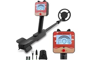 COULEEUR Detecteur de Metaux Enfants,Détecteur de Trésors Léger et Réglable, Bobine étanche, Sac de Transport et Outils de Fouille Inclus - Idéal pour la Plage, Le Camping et Les Aventures dans Le Jardin