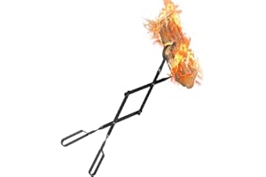 Uten Pinze per Caminetti, Lunghe 64cm/25.2in Pinze per Legna da Ardere, Log Tongs Pinze per Camino per Outdoor Falò Camino, Pinze per Carbone Pinza da Barbecue per Bruciatori a Legna Falò e Campeggio