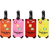 Alyvisun 4 Silicone Suitcase Labels Dark Colour | Flexible Silicone Tags for Checked Luggage Bags and Suitcases