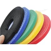 SAFESTORE Cırt Cırt Sabitleyici Kablo D&uuml;zenleyici, 5 Metre x 1cm, Kendinden Yapışkanlı Silikonlu K&ouml;p&uuml;k Bant