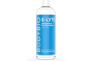 BodyBio E-Lyte Balanced Electrolyte Concentrate | Dehydration Recovery with Magnesium + Potassium + Sodium, Relieves Cramps | No Sugar | 16 Oz (473ml), 64 Servings