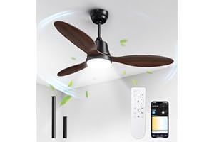 BLITZWILL Ventilatore da Soffitto con Luce, Ø106cm Ventilatori da soffitto con Illuminazione LED, Controllo App&Telecomando, 6 Velocità, 3 Colori Dimmerabile, 3 Pale, Silenzioso, Estate-Inverno,Timer