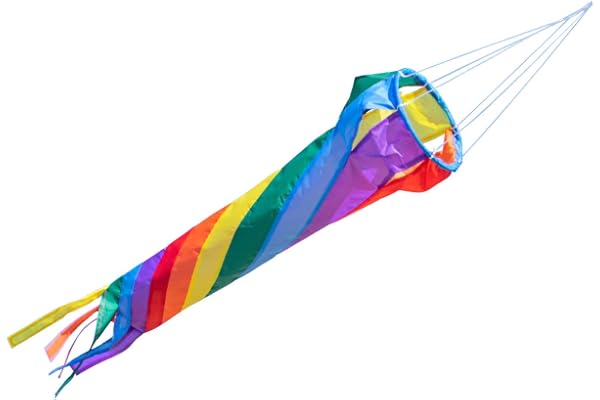 CIM Manche à air - Windturbine 60 Rainbow - résiste aux UV et aux intempéries - Ø12cm, Longueur : 60cm - INCL. émerillon à roulement à Billes