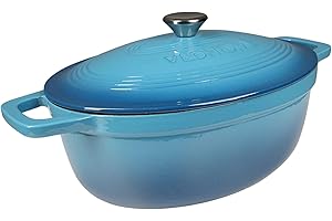 VeoHome - Casseruola in ghisa smaltata, 6 L, ovale, ultra resistente, pentola adatta per induzione/gas/forno, cottura omogenea, sapori autentici, coperchio in rilievo