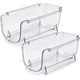 Turan Home Buzdolabı Şişe Rafı D&uuml;zenleyici Şeffaf 2'li Set, 11x20x10 cm | &Uuml;st &Uuml;ste Eklenebilir, Raf İ&ccedil;i Kullanım, Şişe Organi