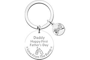 FMCC First Fathers Day Gift- Dad to Be Gifts New Daddy to Be Gifts Birthday Christmas Valentines Presents New Dad Gifts from Bump Keyring