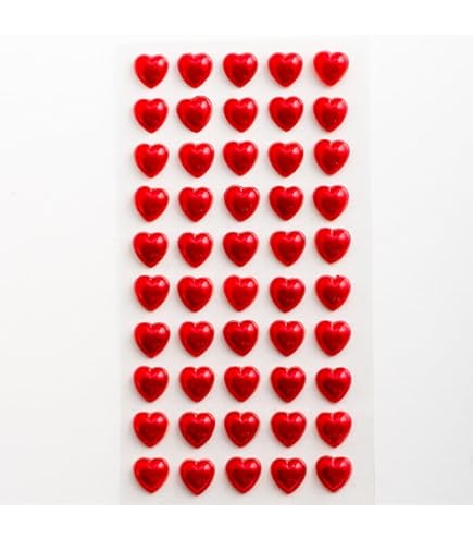 folia 23771 23771-Moosgummi Glitter-Sticker Hearts Love, 50 Stück in