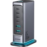 Joyroom 65W GaN &Ccedil;ok Portlu Şarj İstasyonu, 4 USB-A Portu, 2 USB-C Portu, 1,5 m Kablo