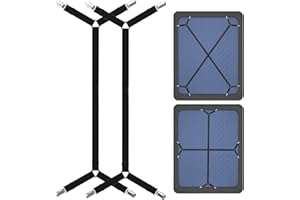 BSGZCM Adjustable Bed Sheet Fasteners, 2 Pcs Bed Sheet Holder Straps, Bed Sheet Clips For Bedding, Mattress Sheet Clips Straps, Elastic Mattress Clips Grippers Holder Fasteners for All Bed Sheets, Black