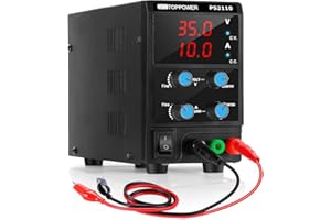 SKY TOPPOWER DC Power Supply Variable 0-35V 0-10A Regulated CC/CVBench Power Supply used for Lab Teaching, Electronic Repair, Testing, DIY, Vehicle Electronics