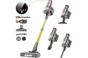 aonus Odkurzacz akumulatorowy A9S z wyświetlaczem LED, 42000 Pa 580 W, bezprzewodowy, duża moc ssania, silnik bezszczotkowy 8 w 1, do 70 min, do czyszczenia sierści zwierząt, dywanów, twardych podłóg