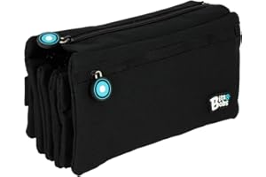 Grafoplas bits & Bobs - Estuche Portatodo Cuádruple, 23 cm, Negro