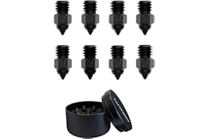 KOYOFEI Creality 8PCS Ugelli in Acciaio Temprato Fascia Alta, Ugelli Ad Alta Durezza e Resistenza All'usura 0,25, 0,4, 0,6, 0,8mm per Ender-3/3 Pro/V2/Neo/Max/S1, Ender 5/Plus, CR-6 SE, CR-10 Stampanti 3D
