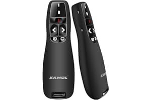 ‎KKMOL Wireless Presenter - KKMOL Präsentationsfernbedienung, Powerpoint Fernbedienung, Pointer für Präsentationen, PPT Red Pointer, USB 2.4 GHz Presenter für PPT/Windows XP/7/8/10/Mac OS/Linux