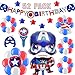 Produktbild 52 Stück Superheld Geburtstag Deko Set für Kinder, Sternschild Alles Gute Zum Geburtstag Girlande, Bunt Luftballons, Captain Mask, Super Kapitän Party Dekoration für 1ter, 2 - 16 Jahre Jungen