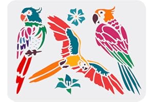 ‎FINGERINSPIRE FINGERINSPIRE Papageien-Schablone 29,7x21cm Ara Papagei Vogel Schablonen zum Malen Papageien-Schablone DIY-Kunst- und Bastelschablonen zum Malen auf Holz, Papier, Stoff, Bodenwand…