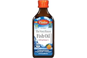 TUDOR Carlson, l'huile de poisson la plus fine, provenant de sources durables en Norvège avec 1600 mg d'oméga-3, orange, 200 ml