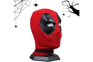 WELLXUNK Halloween Máscara DeadP0l para Adulto, Máscara de Halloween de DeadP0l, Hallo-ween Má-scara para Navidad Cosplay Papel de Fiesta Accesorios