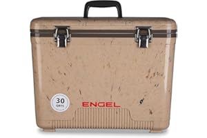 ENGEL Cooler Box 30qt (28.4 litres) Leak-Proof, Air Tight, Drybox Cooler for Camping, Fishing, Hiking, Small Hard Shell Lunchbox Cooler for Men & Women, 48.3 x 31.7 x 36.8 CM Small Cool Box